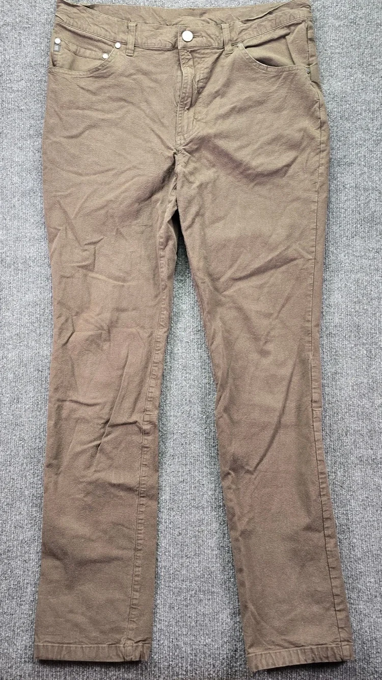 Free Fly Pants Mens 34x34 (34x32) Brown Cotton Bamboo Viscose Stretch 5 Pocket